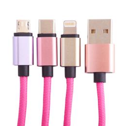 Squishmallows Squishmallows Laddningskabel 1,2m 3in1 USB-C/Micro/Lightning Lola - Teknikhallen.se