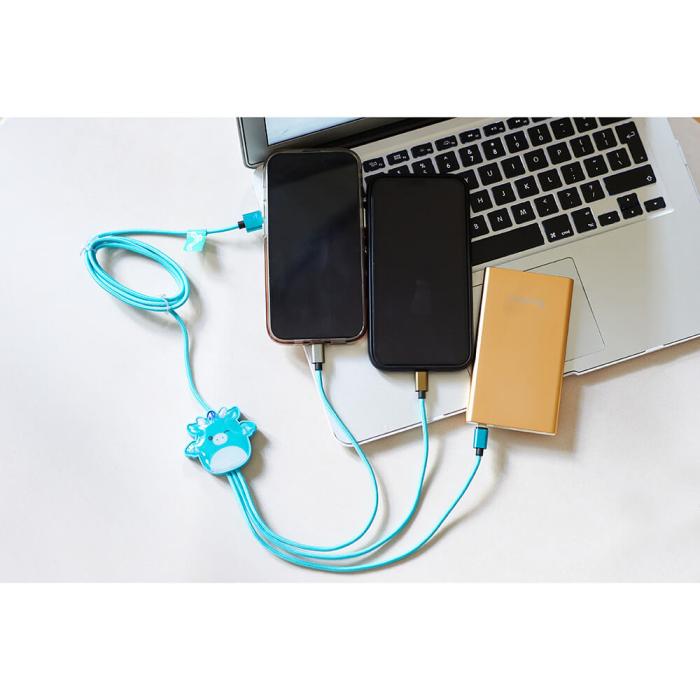 Bild 4, Squishmallows Squishmallows Laddningskabel 1,2m 3in1 USB-C/Micro/Lightning Tatiana - Teknikhallen.se