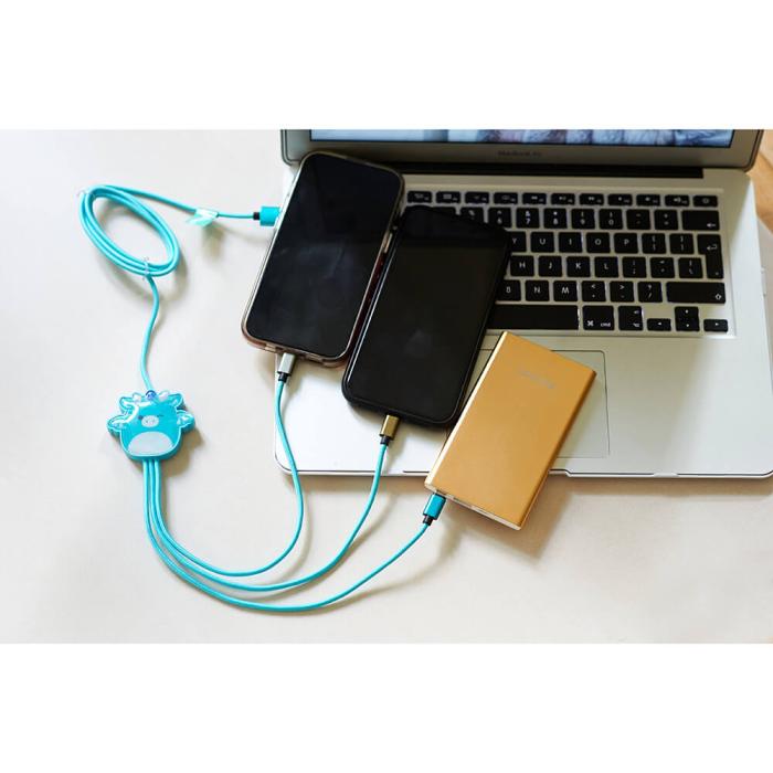 Bild 5, Squishmallows Squishmallows Laddningskabel 1,2m 3in1 USB-C/Micro/Lightning Tatiana - Teknikhallen.se