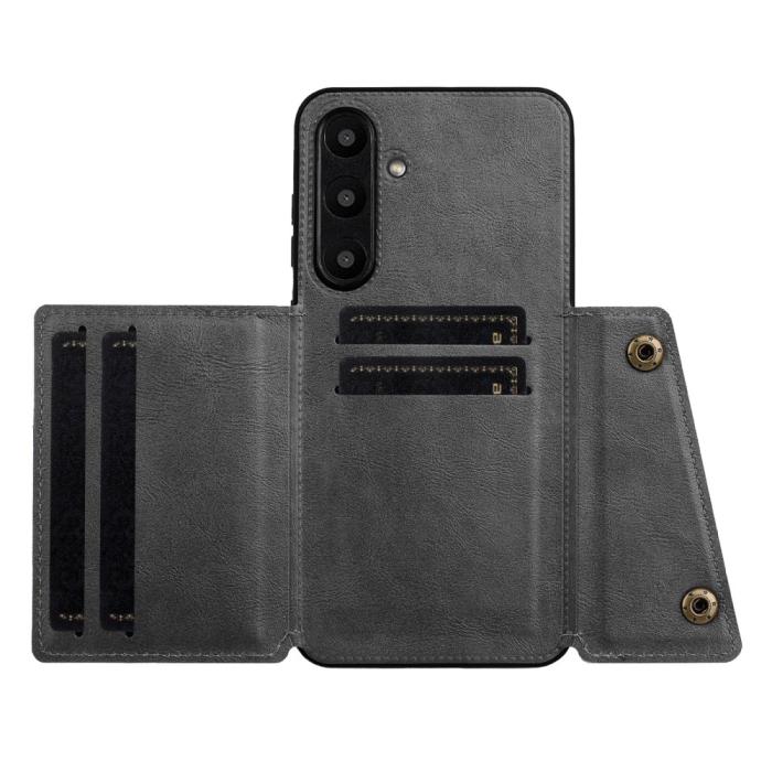 Bild 3,  Galaxy A56 5G/A36 5G Skal Läder Med Kortfack Och Magnet - Teknikhallen.se