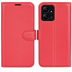  Xiaomi Redmi Note 12 4G Fodral Litchi L&auml;der R&ouml;d - Teknikhallen.se