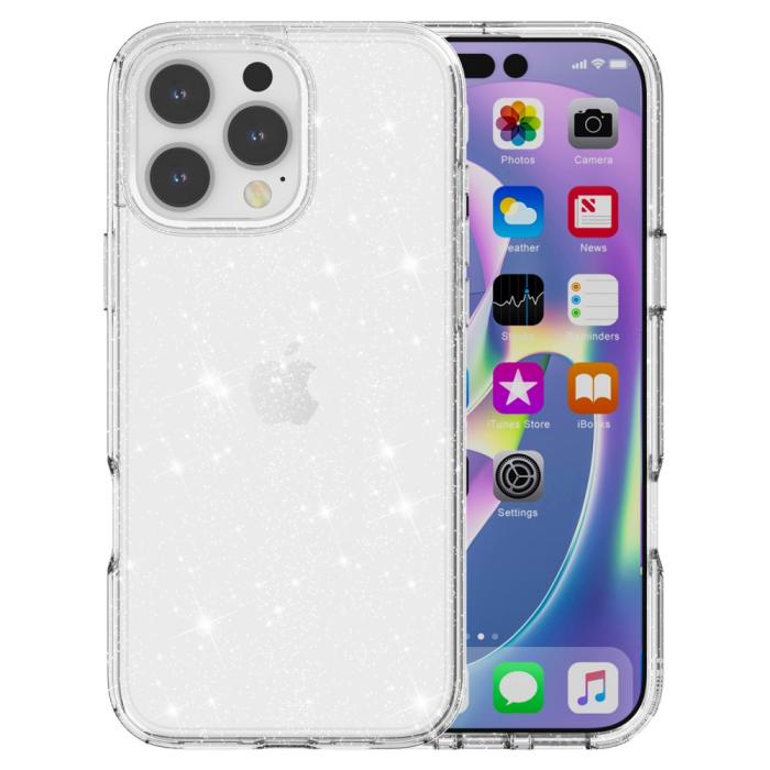 Bild 2,  iPhone 16 Pro Skal Glitter Transparent - Teknikhallen.se