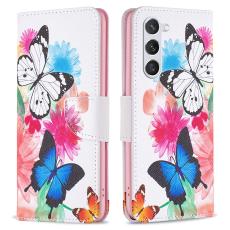  Samsung Galaxy S24 Fodral Med Tryck Tv&aring; Fj&auml;rilar - Teknikhallen.se