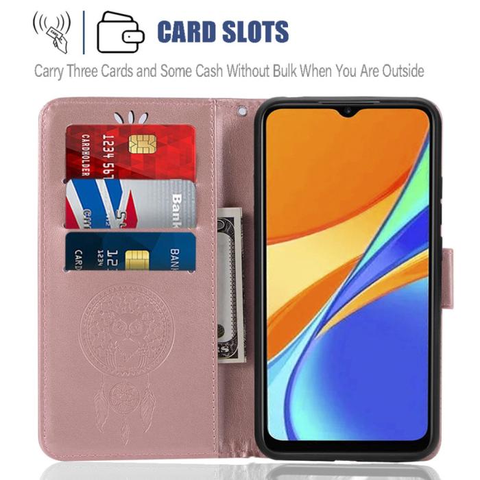 Bild 6,  Xiaomi Redmi 9C Fodral Owl Dream Catcher Roséguld - Teknikhallen.se