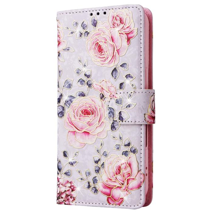 Bild 6,  iPhone 16 Fodral RFID Läder Rosa Blommor - Teknikhallen.se