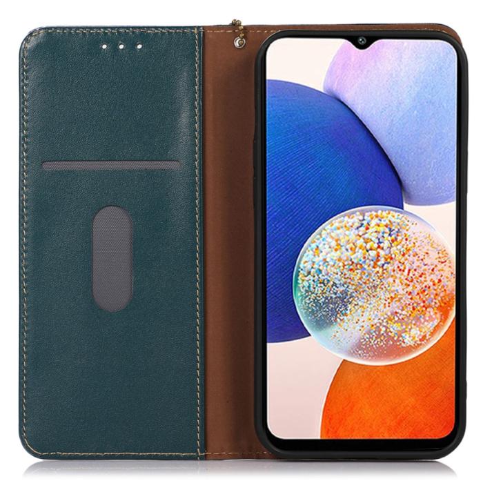 Bild 2, KHAZNEH KHAZNEH Galaxy S24 Ultra Fodral Flip RFID Äkta Läder Grön - Teknikhallen.se