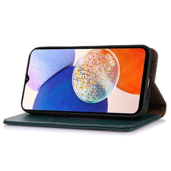 Bild 3, KHAZNEH KHAZNEH Galaxy S24 Ultra Fodral Flip RFID Äkta Läder Grön - Teknikhallen.se