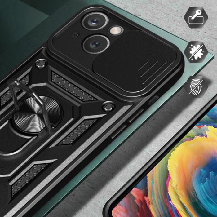 Bild 5,  iPhone 15 Plus Skal CamShield Hybrid Ring Blå - Teknikhallen.se