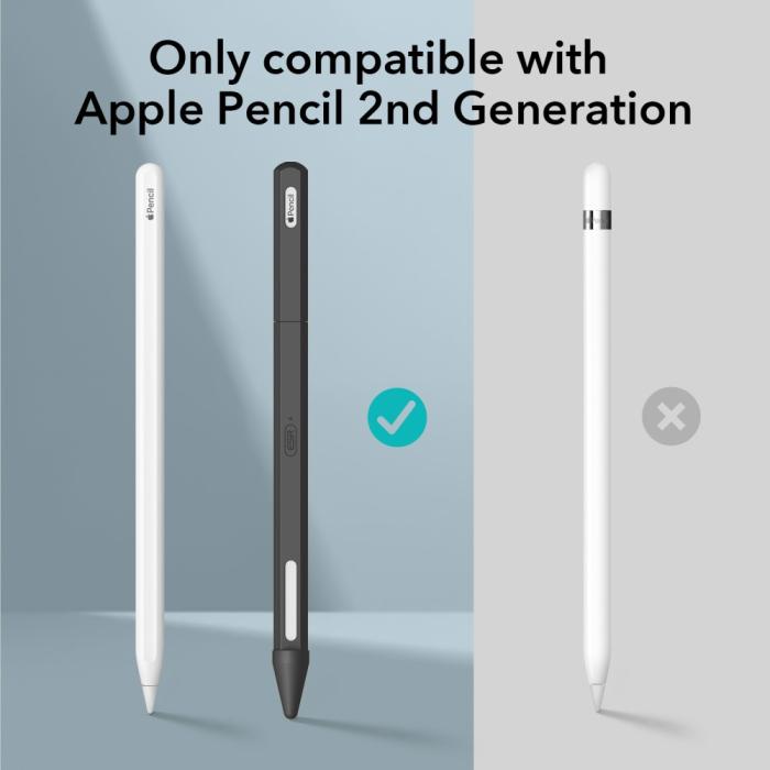 Bild 4, ESR ESR Apple Pencil 2nd Gen Silikon Sleeve Svart/Grå - Teknikhallen.se