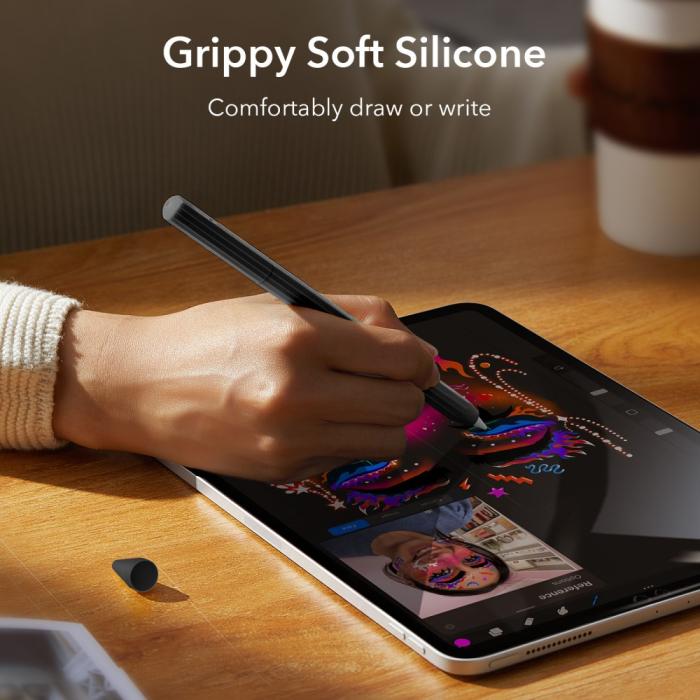 Bild 6, ESR ESR Apple Pencil 2nd Gen Silikon Sleeve Svart/Grå - Teknikhallen.se