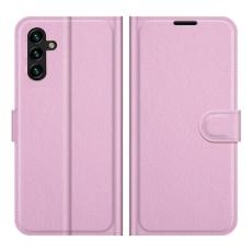  Samsung Galaxy A04s / A13 5G Fodral Litchi L&auml;der Ljus Rosa - Teknikhallen.se