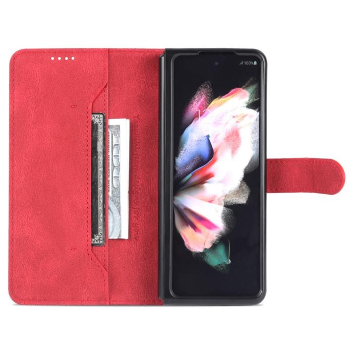 Bild 2, AZNS AZNS Galaxy Z Fold 5 Fodral Läder Röd - Teknikhallen.se