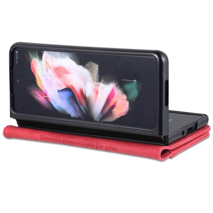 Bild 4, AZNS AZNS Galaxy Z Fold 5 Fodral Läder Röd - Teknikhallen.se