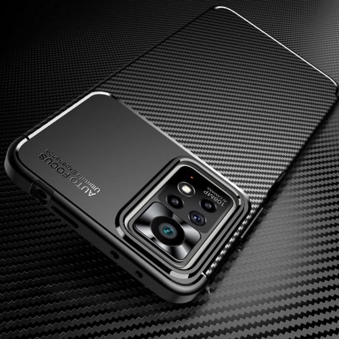 Bild 3,  Xiaomi Redmi Note 11 Pro 5G Skal Kolfiber Textur Svart - Teknikhallen.se