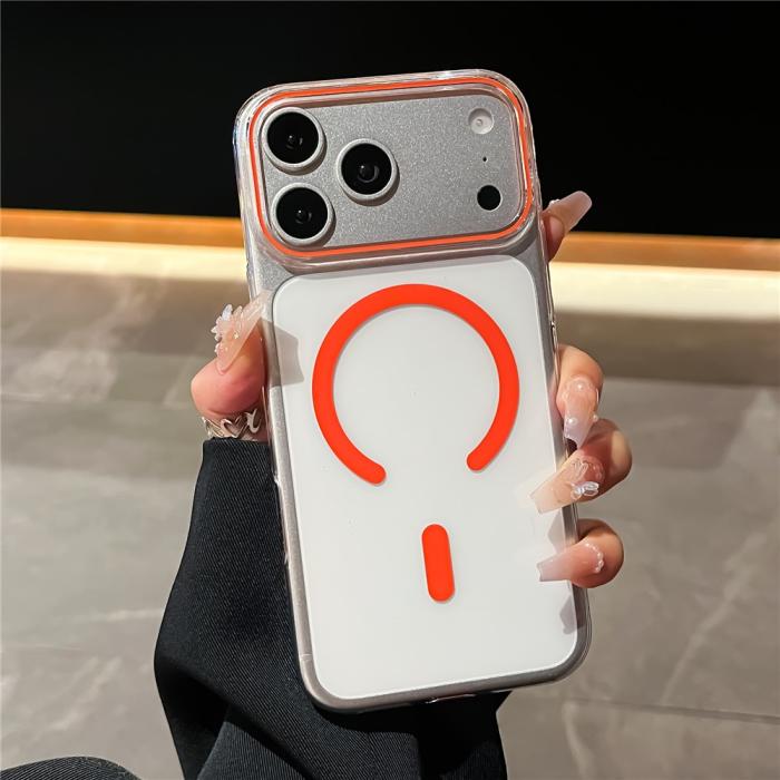 Bild 2,  iPhone 18 Pro / 17 Pro Skal MagSafe Transparent/Orange - Teknikhallen.se