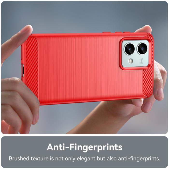 Bild 4,  Motorola Moto G84 5G Skal Borstad Stål Textur Röd - Teknikhallen.se