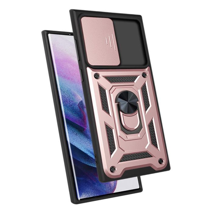 Bild 2,  Samsung Galaxy S22 Ultra Skal CamShield Hybrid Ring Roséguld - Teknikhallen.se