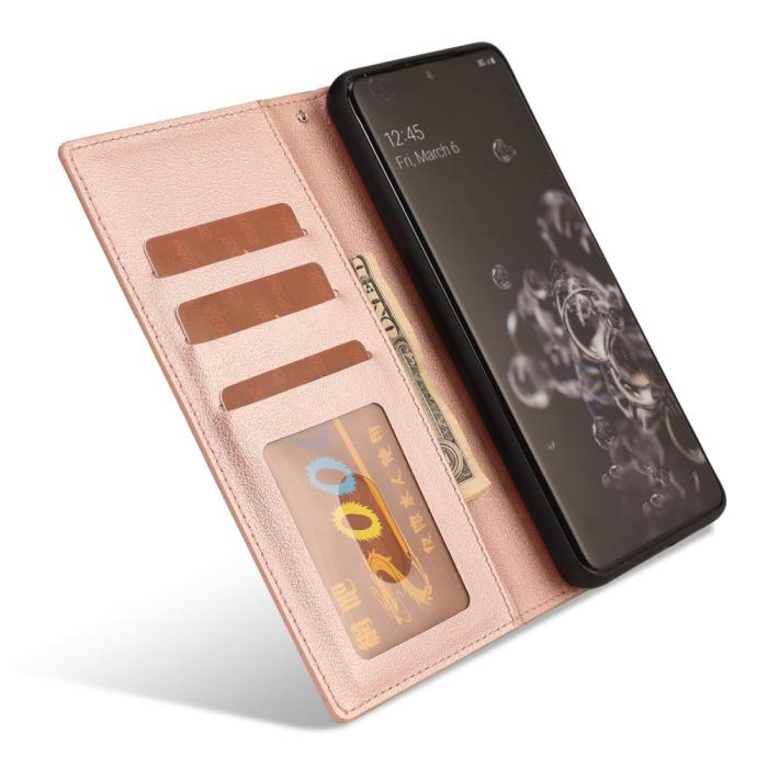 Bild 4,  Samsung Galaxy S22 Ultra Fodral 2in1 Läder Roséguld - Teknikhallen.se