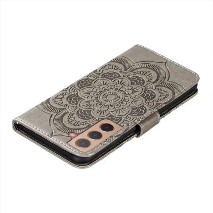 Bild 6,  Samsung Galaxy S22 Fodral Sun Mandala Läder Grå - Teknikhallen.se