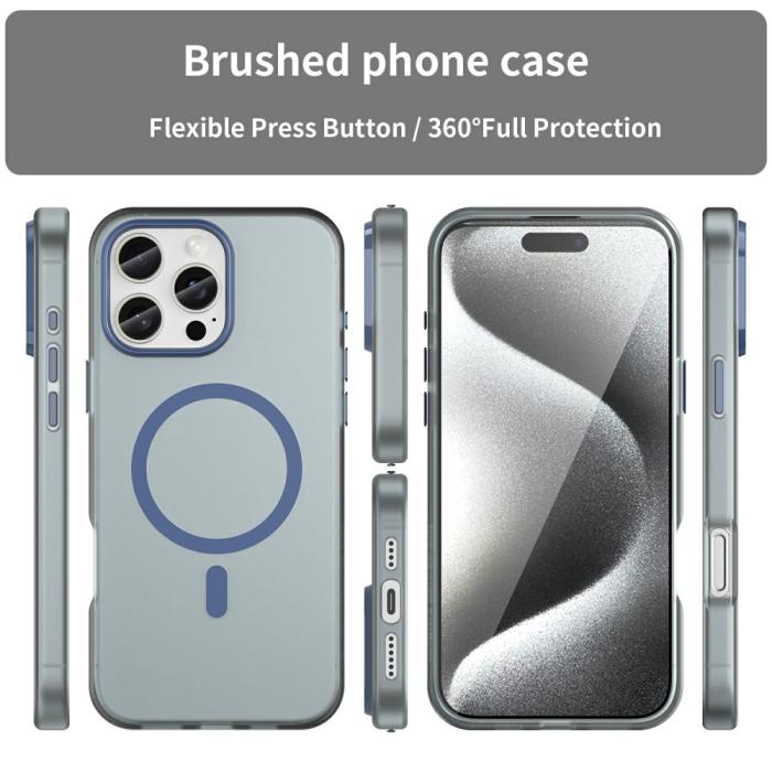 Bild 3,  iPhone 16 Pro Max Skal MagSafe Slim Matt Mörk Blå - Teknikhallen.se