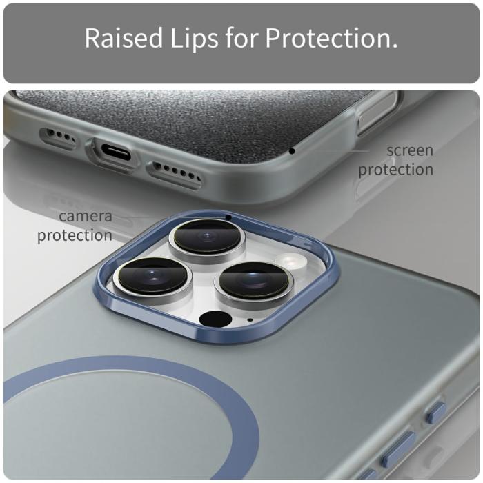 Bild 6,  iPhone 16 Pro Max Skal MagSafe Slim Matt Mörk Blå - Teknikhallen.se