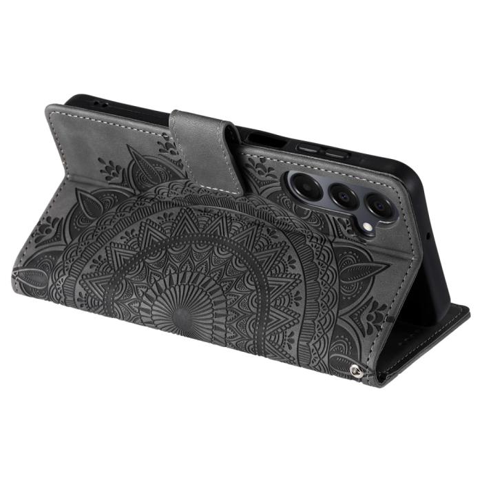 Bild 3,  Samsung Galaxy A16 / A26 5G Fodral Mandala Läder Grå - Teknikhallen.se