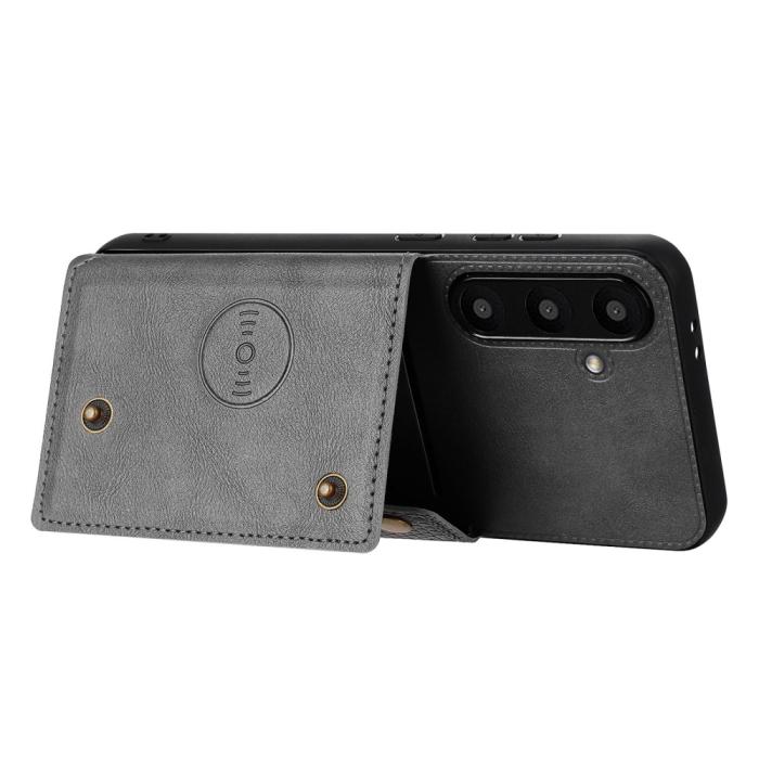Bild 4,  Galaxy A56 5G/A36 5G Skal Läder Med Kortfack Och Magnet - Teknikhallen.se