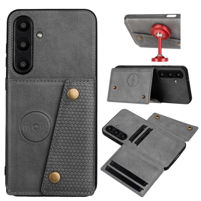 Bild 5,  Galaxy A56 5G/A36 5G Skal Läder Med Kortfack Och Magnet - Teknikhallen.se
