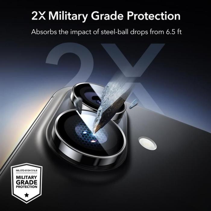 Bild 4, ESR ESR iPhone 16 / 16 Plus Linsskydd Armorite Svart - Teknikhallen.se