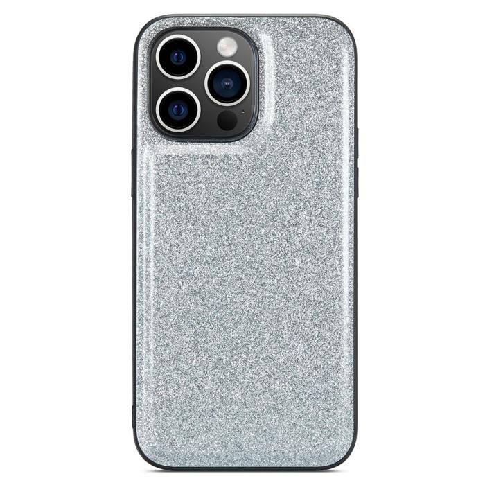 Bild 3, DG.MING DG.MING iPhone 14 Pro Max Skal Läder Glitter Silver - Teknikhallen.se