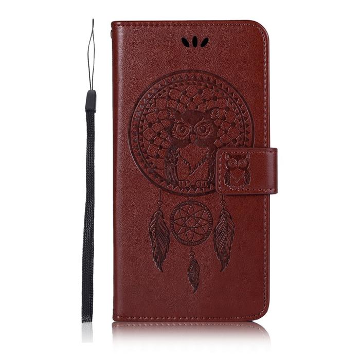 Bild 2,  Xiaomi Redmi 9C Fodral Owl Dream Catcher Brun - Teknikhallen.se