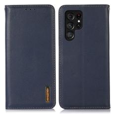 KHAZNEH KHAZNEH Galaxy S24 Ultra Fodral Flip RFID &Auml;kta L&auml;der Bl&aring; - Teknikhallen.se