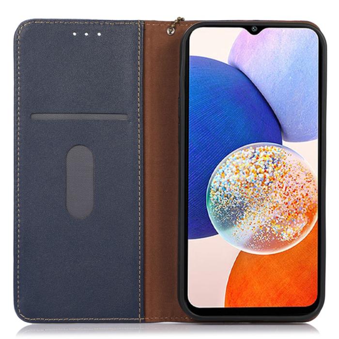 Bild 2, KHAZNEH KHAZNEH Galaxy S24 Ultra Fodral Flip RFID Äkta Läder Blå - Teknikhallen.se