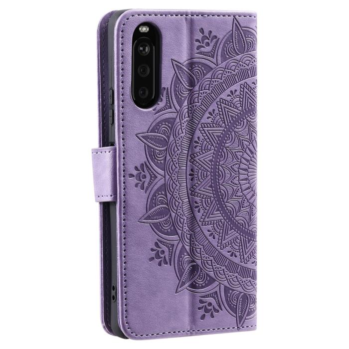 Bild 6,  Sony Xperia 10 VI Mandala Läder Fodral Lila - Teknikhallen.se
