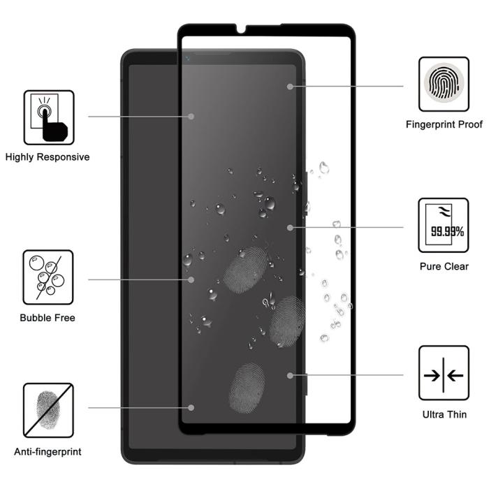 Bild 2,  Sony Xperia 10 VI Heltäckande Skärmskydd Transparent - Teknikhallen.se
