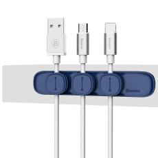 BASEUS BASEUS Magnetisk Sj&auml;lvh&auml;ftande Kabelh&aring;llare f&ouml;r 3 Kablar Bl&aring; - Teknikhallen.se