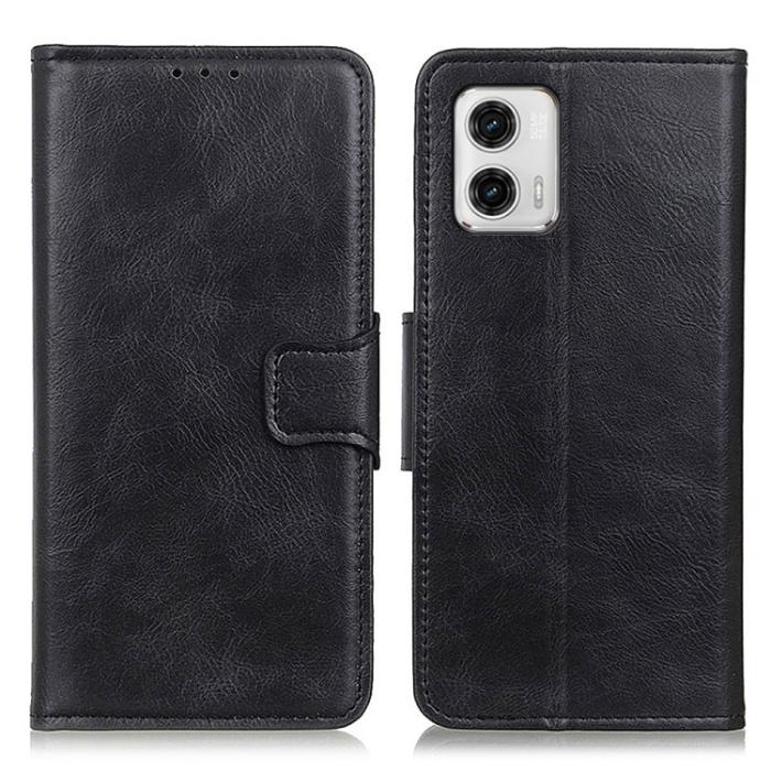 Bild 2,  Motorola Moto G73 5G Fodral Crazy Horse Svart - Teknikhallen.se