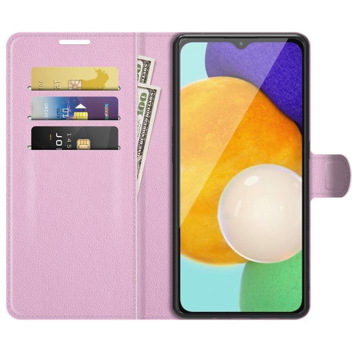 Bild 4,  Samsung Galaxy A04s / A13 5G Fodral Litchi Läder Ljus Rosa - Teknikhallen.se
