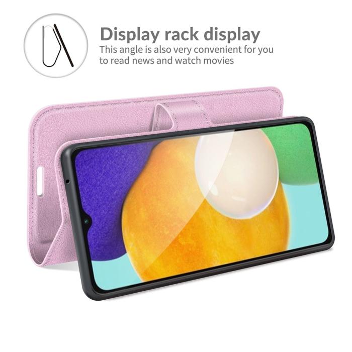 Bild 6,  Samsung Galaxy A04s / A13 5G Fodral Litchi Läder Ljus Rosa - Teknikhallen.se