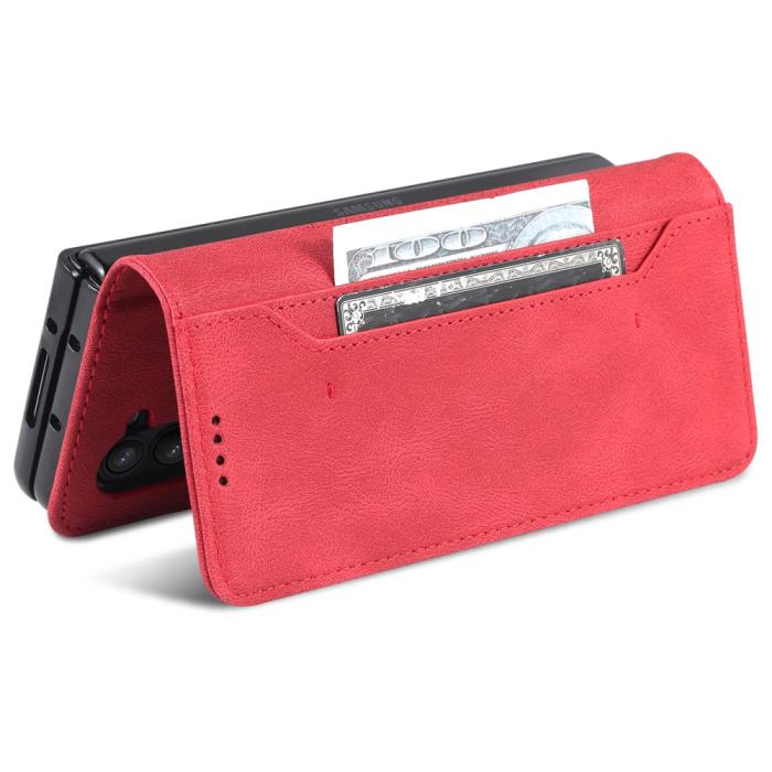 Bild 6, AZNS AZNS Galaxy Z Fold 5 Fodral Läder Röd - Teknikhallen.se