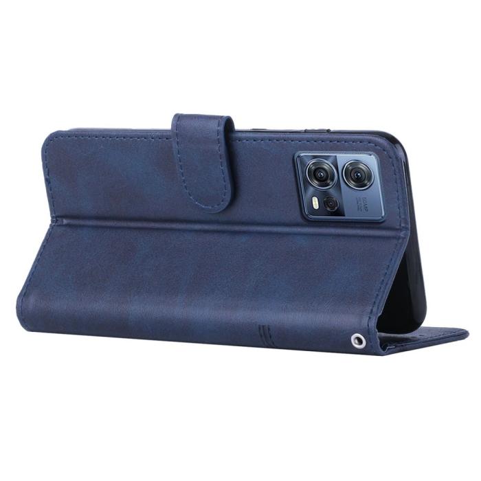 Bild 3,  Motorola Edge 30 Fusion 5G Fodral Läder Blå - Teknikhallen.se