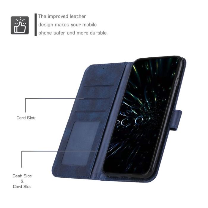 Bild 4,  Motorola Edge 30 Fusion 5G Fodral Läder Blå - Teknikhallen.se