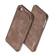 LC.IMEEKE iPhone 6/6S - LC.IMEEKE Retro L&auml;der Fodral - Brun - Teknikhallen.se