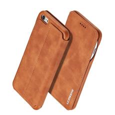 LC.IMEEKE iPhone 6/6S Plus - LC.IMEEKE Retro L&auml;der Fodral - Brun - Teknikhallen.se