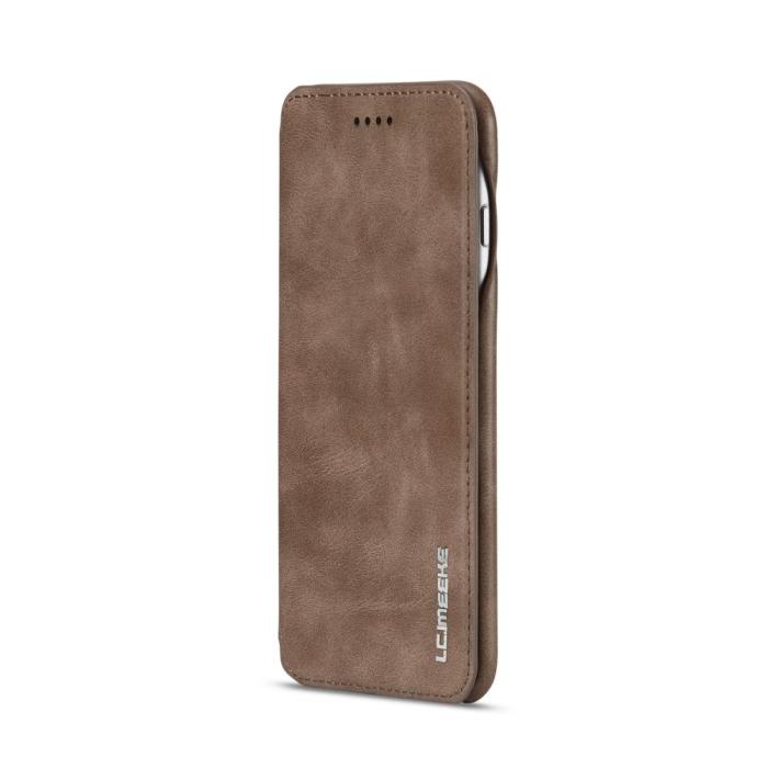 Bild 4, LC.IMEEKE iPhone 6/6S - LC.IMEEKE Retro Läder Fodral - Brun - Teknikhallen.se