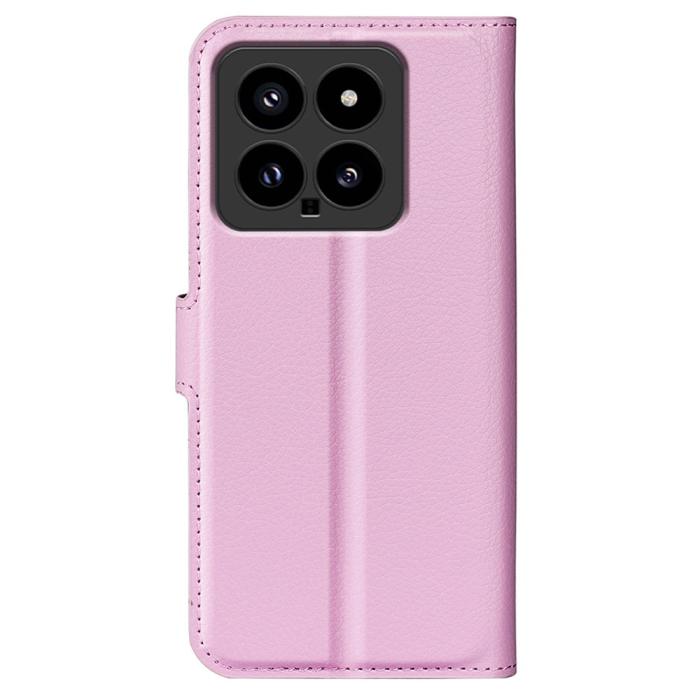 Bild 6,  Xiaomi 14 Fodral Litchi Läder Ljus Rosa - Teknikhallen.se