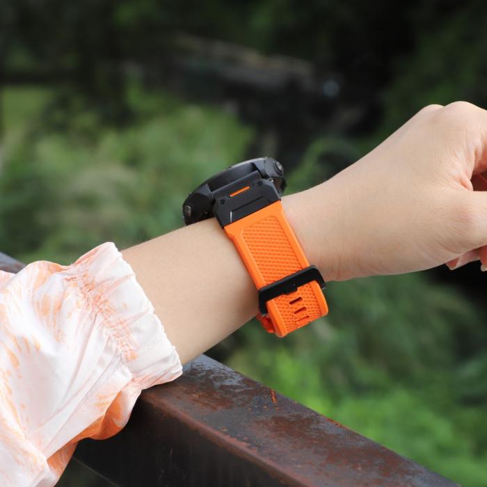 Bild 5,  Fenix 5/5X/6X/7X 26 mm Klockarmband Robust Orange - Teknikhallen.se