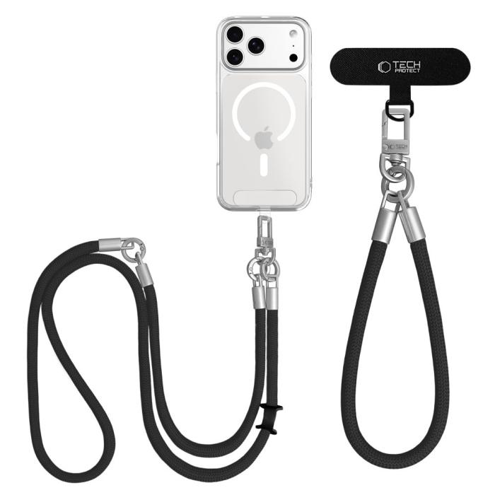 Bild 4, Tech-Protect Tech-Protect Mobilsnöre CrossBody & Wrist Rope Svart - Teknikhallen.se