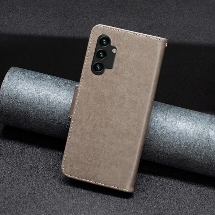 Bild 6,  Samsung Galaxy A13 4G Fodral Butterfly Tryck Grå - Teknikhallen.se