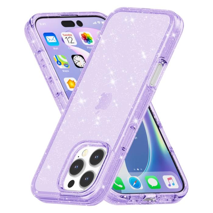 Bild 5,  iPhone 16 Pro Skal Glitter Lila - Teknikhallen.se